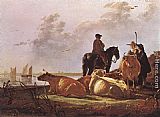 Aelbert Cuyp Peasants with Four Cows by the River Merwede painting